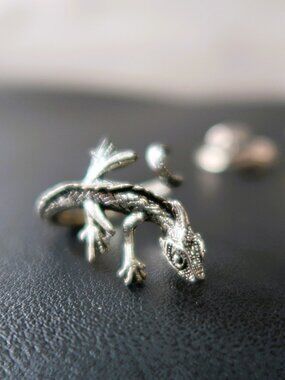 Boho Silver Tone Lizard Arrow Feather Ring Set Vintage Statement Jewelry Lot 3